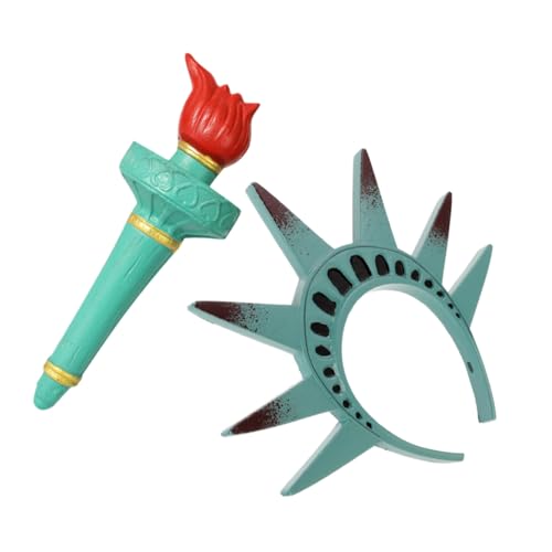 HAMPPLIES Freiheitsstatue Kostüm Kopfband mit Krone und Fackel Bequemes Halloween Accessoire für Erwachsene Rutschfestes Stirnband für Party und Kostümball Patriotisches Damen Kostüm Zubehör HAMPPLIES Freiheitsstatue Kostüm Kopfband mit Krone und Fackel Bequemes Halloween Accessoire für Erwachsene Rutschfestes Stirnband für Party und Kostümball Patriotisches Damen Kostüm Zubehör von HAMPPLIES