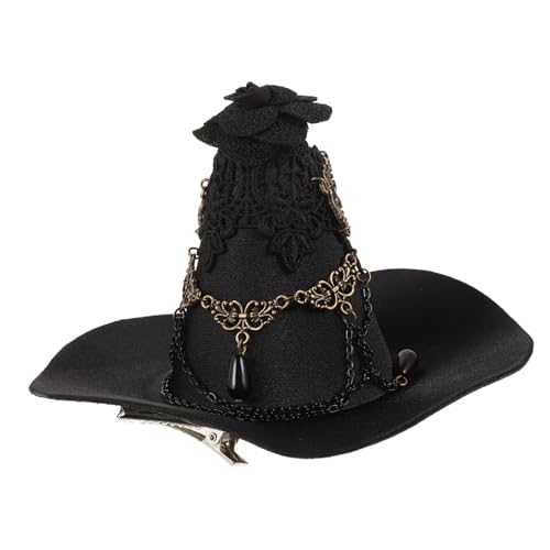 HAMPPLIES Gothic Hexenhut Haarklammer Schwarz Leicht Halloween Party Masquerade Cosplay Bühnenaccessoire HAMPPLIES Gothic Hexenhut Haarklammer Schwarz Leicht Halloween Party Masquerade Cosplay Bühnenaccessoire von HAMPPLIES