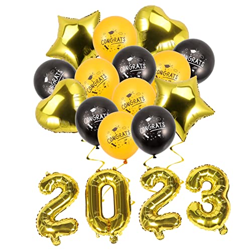 HAMPPLIES Graduations Balloons mit Teiligem Mix aus Schwarzen und Goldenen Folienballons Stern und Herzform Dekorative Abschlussfeier Luftballons für Klassenraum Deko und Fotoshooting HAMPPLIES Graduations Balloons mit Teiligem Mix aus Schwarzen und Goldenen Folienballons Stern und Herzform Dekorative Abschlussfeier Luftballons für Klassenraum Deko und Fotoshooting von HAMPPLIES