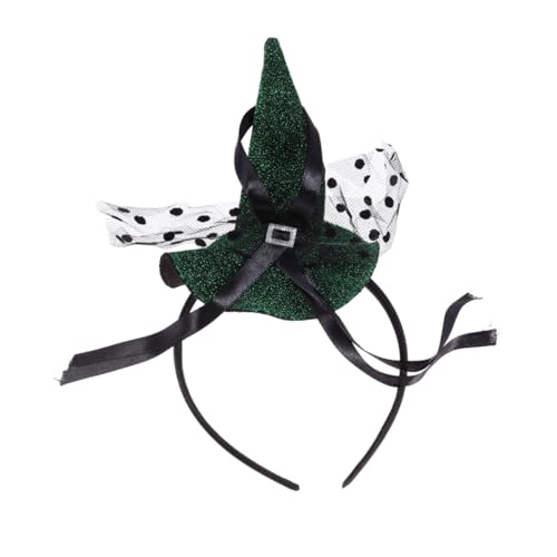 HAMPPLIES Halloween Damen Haarreif Hexenhut aus Grünem Mesh mit Punkten Leichter Kopfschmuck für Party Cosplay Kostüm und Festliche Halloween Dekoration HAMPPLIES Halloween Damen Haarreif Hexenhut aus Grünem Mesh mit Punkten Leichter Kopfschmuck für Party Cosplay Kostüm und Festliche Halloween Dekoration von HAMPPLIES