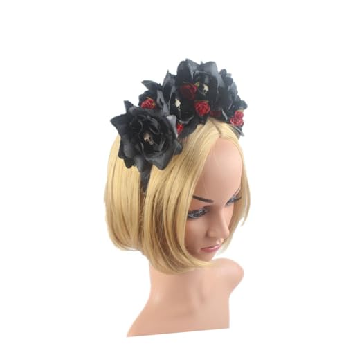HAMPPLIES Halloween Haarband mit Künstlichen Blumen Bequemer Haarschmuck für Damen Leichtes Stirnband Haltbar und Haarschonend für Halloween Party und Fotosessions HAMPPLIES Halloween Haarband mit Künstlichen Blumen Bequemer Haarschmuck für Damen Leichtes Stirnband Haltbar und Haarschonend für Halloween Party und Fotosessions von HAMPPLIES