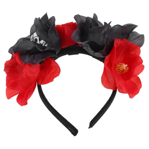 HAMPPLIES Halloween Haarreif mit Realistischer Totenkopf Blumen Dekoration Schwarzer Haarschmuck für Party und Kostüm Bequemer Kopfschmuck für Damen und Mädchen HAMPPLIES Halloween Haarreif mit Realistischer Totenkopf Blumen Dekoration Schwarzer Haarschmuck für Party und Kostüm Bequemer Kopfschmuck für Damen und Mädchen von HAMPPLIES