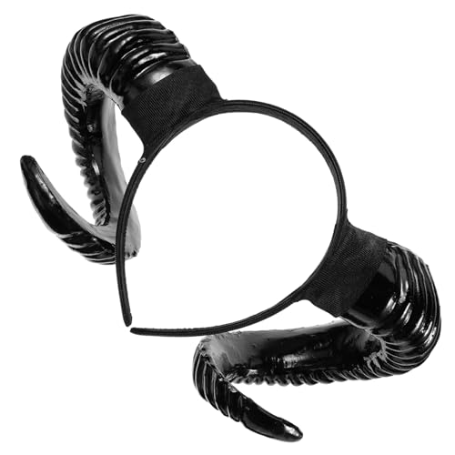HAMPPLIES Halloween Haarreif mit Schwarzem Schafhorn Bequem Hautfreundlich Einzigartiges Design für Halloween Karneval Cosplay und Party Dekorationen von HAMPPLIES
