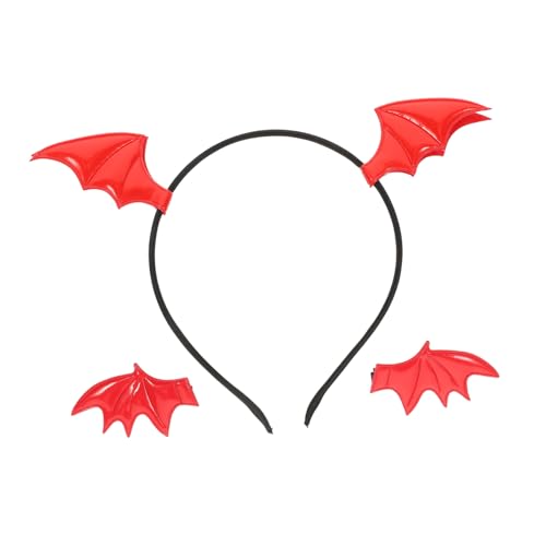 HAMPPLIES Halloween Haarschmuck mit Fledermaus Stirnband und Clips Leichtes Party Accessoire für Karneval Cosplay und Bühnenauftritte Teiliges für Halloween Kostüm von HAMPPLIES