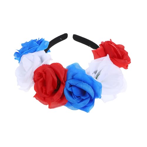 HAMPPLIES Halloween Rosen Blumen Stirnband Leichtes Kopfschmuck für Damen Festival Party Karneval Haarschmuck mit Künstlichen Blüten in Hellblau Rot HAMPPLIES Halloween Rosen Blumen Stirnband Leichtes Kopfschmuck für Damen Festival Party Karneval Haarschmuck mit Künstlichen Blüten in Hellblau Rot von HAMPPLIES