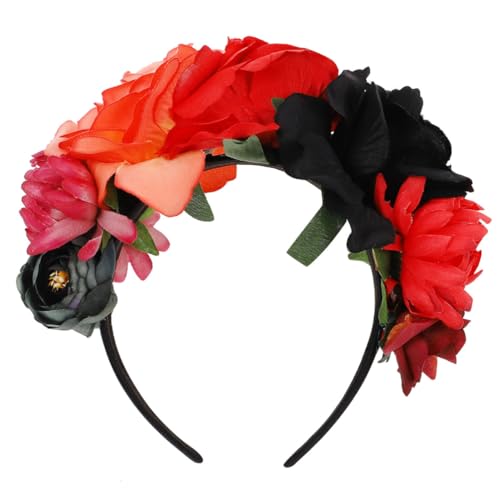 HAMPPLIES Halloween Rosen Haarband mit Künstlichen Rosen Modisches Blumenstirnband für Damen und Mädchen Komfortabler Haarschmuck für Party Festival und Kostüm Schwarz Rot Orange HAMPPLIES Halloween Rosen Haarband mit Künstlichen Rosen Modisches Blumenstirnband für Damen und Mädchen Komfortabler Haarschmuck für Party Festival und Kostüm Schwarz Rot Orange von HAMPPLIES