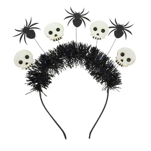 HAMPPLIES Halloween Schädel Haarreif mit Spinnen Design Langlebiges Party Accessoire aus Stabilem Material Bequem und Sicher für Halloween Themen und Kostümpartys Perfektes für Familien und von HAMPPLIES