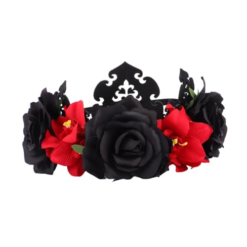 HAMPPLIES Halloween Vintage Rosenblumen Krone Haarreif Damen Floral Stirnband für Hochzeit Party Festliches Kopfschmuck Zubehör HAMPPLIES Halloween Vintage Rosenblumen Krone Haarreif Damen Floral Stirnband für Hochzeit Party Festliches Kopfschmuck Zubehör von HAMPPLIES