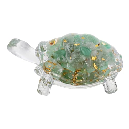 HAMPPLIES Kristallschildkröten Ornamente Heimdekoration Küstendekoration Seekristall Fisch Aquariumzubehör Tierdekor Kristalltier Meerestierfiguren Kleines Aquariumdekor Grünes von HAMPPLIES