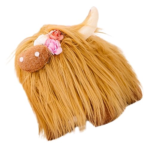 HAMPPLIES Kuscheltier Plüschkuh Realistische Weiche Kuh im Cartoon Design für Dekoration und Kuschelkissen Braun Pflegeleicht und Hautfreundlich von HAMPPLIES