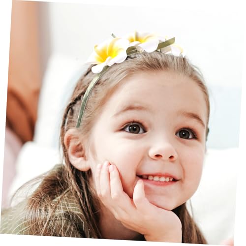 HAMPPLIES Leichtes Hawaiianisches Plumeria Haarband für Mädchen Blumiges Stirnband mit Zarter Blüte Bequemes Sicheres Haaraccessoire Modisches Kopfband für Kleine Mädchen für Alltag und von HAMPPLIES