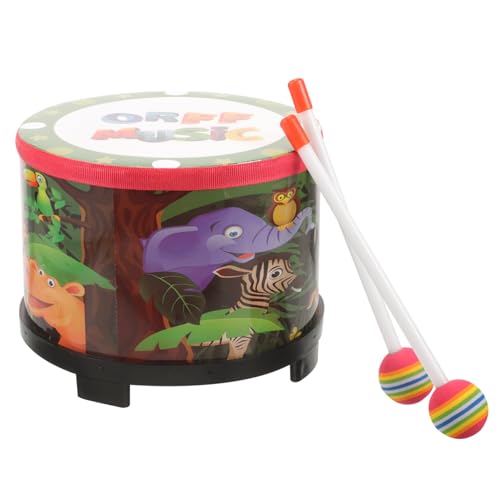 HAMPPLIES Mehrfarbige Kindertrommel Percussion Instrument mit Schlägeln Langlebiges Bruchsicheres Musikspielzeug Feinmotorik und Hand Augen Koordination für Ab Jahren von HAMPPLIES