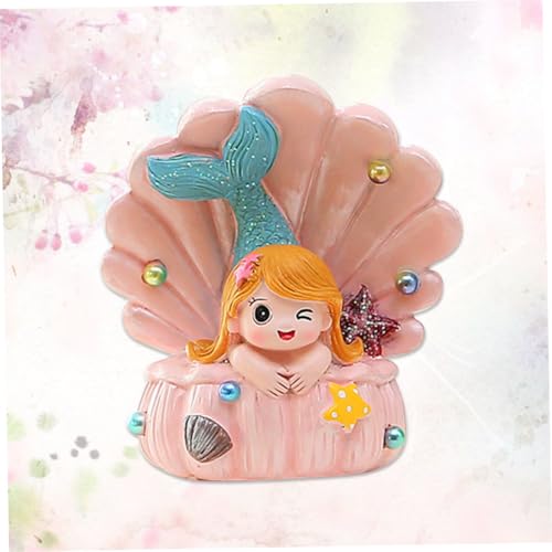 HAMPPLIES Mermaid Desktop Deko mit Perlen Cake Topper Meerjungfrau Figur für Geburtstagstorte Sicherer Dekorativ für Party und Kinderzimmer von HAMPPLIES