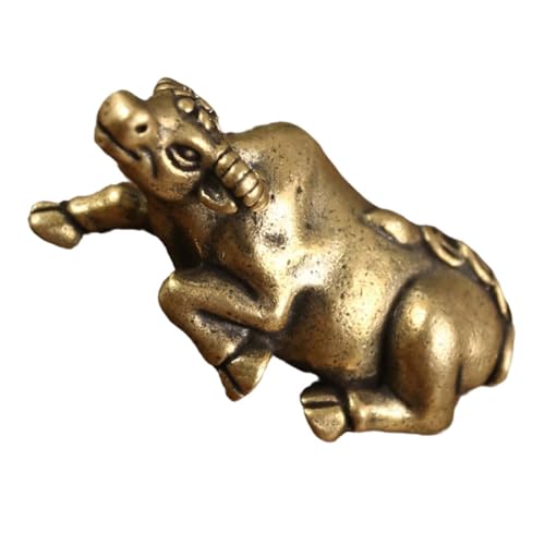HAMPPLIES Mini Kuh Statue Messing Skulptur Retro Tierfigur Für Garten Und Wohnraumdekoration Vintage Brass Cow Figurine Als Für Einweihungsfeiern von HAMPPLIES