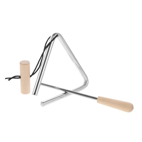 HAMPPLIES Percussion Dreieck mit Holzgriff Rostschutz Klarer Musik Lerninstrument für Rhythmusförderung Frühe Musikpädagogik Vielseitig für Unterricht und Eltern Junge Mädchen Aktivitäten von HAMPPLIES