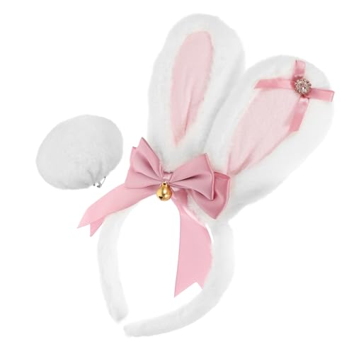 HAMPPLIES Plüsch Haarreif mit Hasenohren und Schleife in Weiß und Weiches Party Haarband für Damen für Cosplay Geburtstagsfeiern und Festtagsdekoration HAMPPLIES Plüsch Haarreif mit Hasenohren und Schleife in Weiß und Weiches Party Haarband für Damen für Cosplay Geburtstagsfeiern und Festtagsdekoration von HAMPPLIES