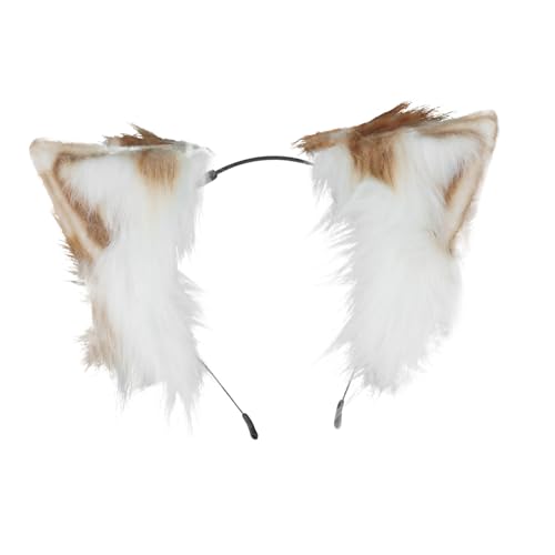 HAMPPLIES Plüschiges Tierohren Haarband Cosplay Kopfband Verstellbar Dekoratives Festival Haaraccessoire für Damen und Herren Geeignet für Party Foto Requisite und Kostümzubehör von HAMPPLIES