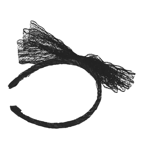 HAMPPLIES Schwarzes Haarband mit Großer Schleife Leichtes Langlebiges Stirnband für Damen und Mädchen Modisches Haaraccessoire für Party Festival Kostüm und Alltag Angenehmer Sitz von HAMPPLIES