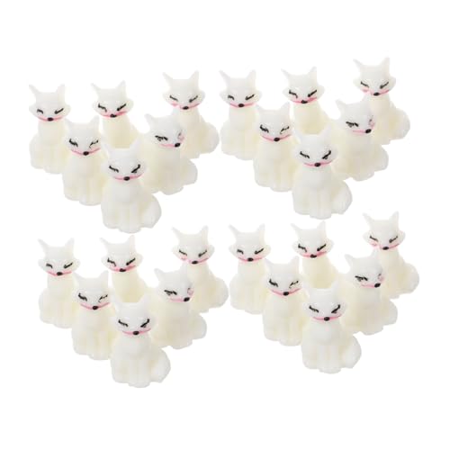 HAMPPLIES Stück Fuchs-Ornament Fuchs-Kuchen-Deckel Miniatur-fuchsfiguren Fuchs-skulptur Tierfiguren Tiere Terrarium Handwerk Ornament Mini-gartenfiguren Fuchs Weiß Harz von HAMPPLIES