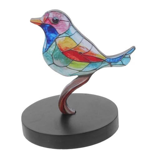 HAMPPLIES Vogelschmuck Süßes Zimmerdekor Taube Realistische Tierfiguren Papagei Vogel-actionfigur Vogel-tapete Vogelbäder Für Draußen Miniatur-feengarten-Ornament Vogelfigur Colorful MDF von HAMPPLIES