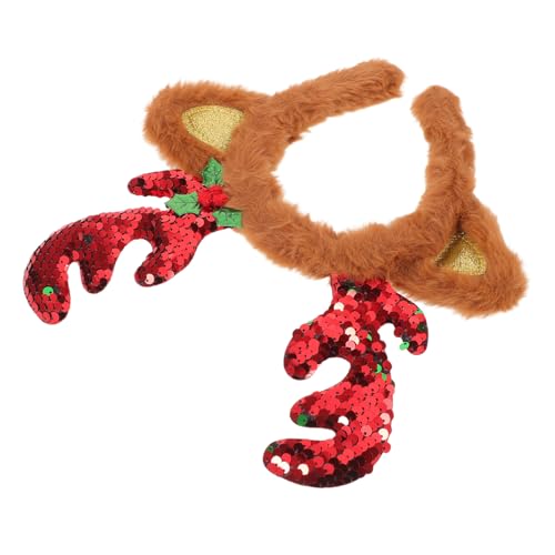 HAMPPLIES Weiches Weihnachts Geweih Stirnband mit Plüsch Hirschhörnern Festliche Kopfbedeckung für Weihnachtsfeiern und Santa Treffen Vielseitiges Accessoire für Festliche Outfits von HAMPPLIES