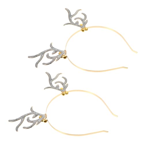 HAMPPLIES Weihnachtliches Rentier Geweih Haarbügel mit Glocken Bezauberndes Haarschmuck für Weihnachtsfeiern Karneval und Festlichkeiten Leicht und Angenehm zu Tragen von HAMPPLIES