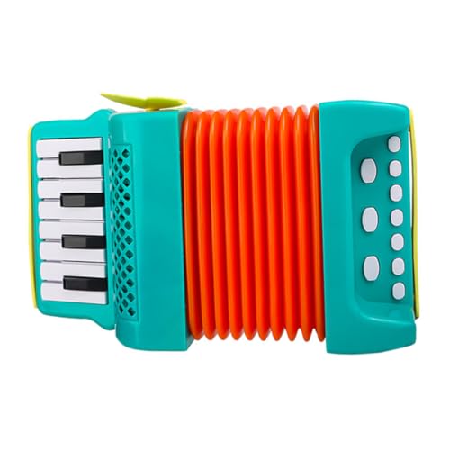 HAMPPLIES Ziehharmonika Grünes Musikinstrument für Vorschulkinder Fördert Feinmotorik und Musikalische Früherziehung Langlebig Sicher Kindgerechtem Cartoon Design von HAMPPLIES