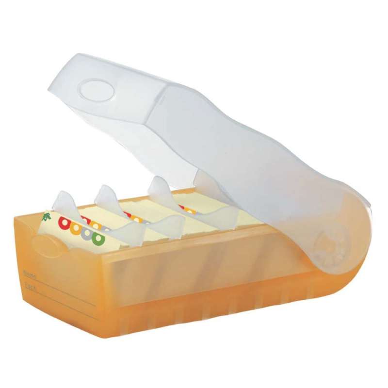 HAN Karteikartenbox Croco DIN A7 und A8 quer, Sets Einzeln, Format A7, Farbe orange von HAN