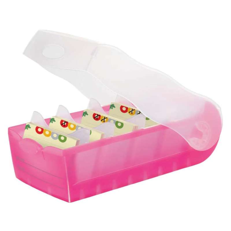 HAN Karteikartenbox Croco DIN A7 und A8 quer, Sets Einzeln, Format A7, Farbe pink von HAN