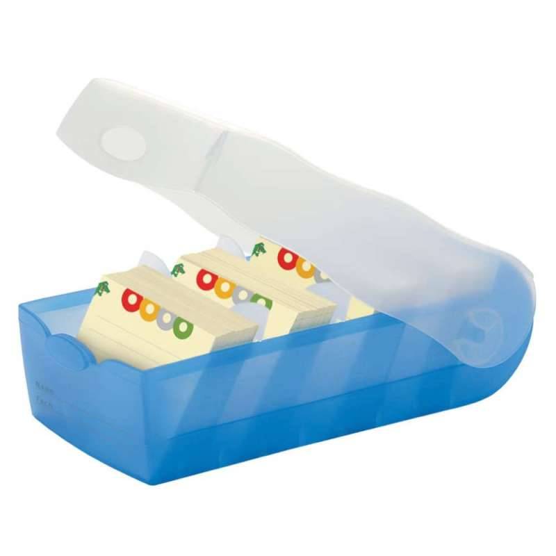 HAN Karteikartenbox Croco DIN A7 und A8 quer, Sets Einzeln, Format A8, Farbe blau von HAN