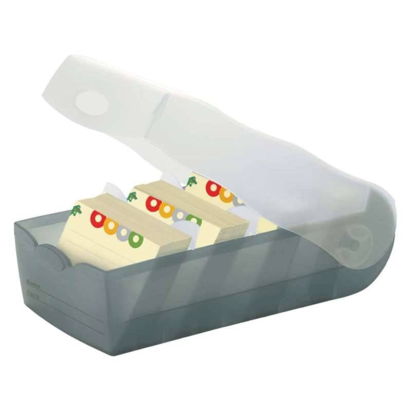 HAN Karteikartenbox Croco DIN A7 und A8 quer, Sets Einzeln, Format A8, Farbe grau von HAN