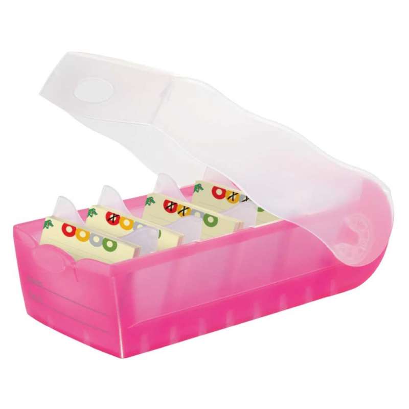 HAN Karteikartenbox Croco DIN A7 und A8 quer, Sets Einzeln, Format A8, Farbe pink von HAN