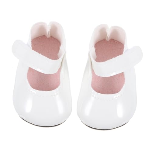 HANABASS 1 Paar 18-Zoll-puppenschuhe Puppe Dekorative Schuhe Puppenmädchenschuhe Minischuhe Dekorative Minischuhe Mini-schuhverzierung Mini-spielzeughaus-verzierung Weiß von HANABASS