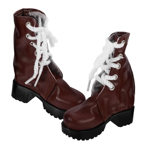 HANABASS 1 Paar Puppe Stiefel Minipuppenschuhe Schuhe Puppe Zubehör Zur Herstellung Von Puppenspielzeug Mini-Hausschuhe-Ornamente Puppe Verkleiden Sich Schuhe Brown von HANABASS