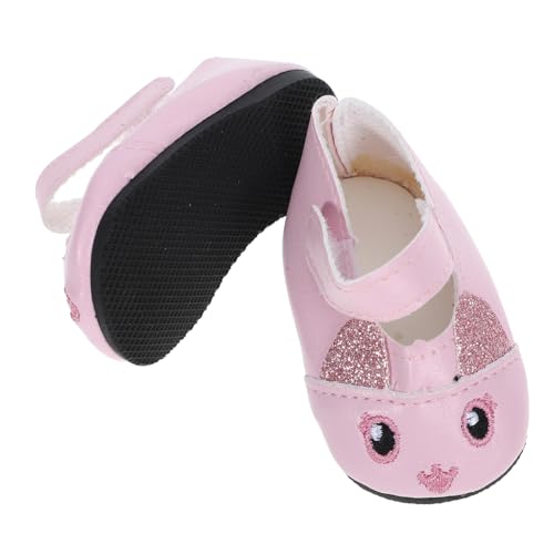 HANABASS 1 Paar Puppenschuhe Babypuppe Mini-Puppen kleine Puppen Mini-Szenen-Requisiten Mini-Schuhverzierungen dekorative Minischuhe Puppenzubehör Mini-Schuh- Rosa von HANABASS