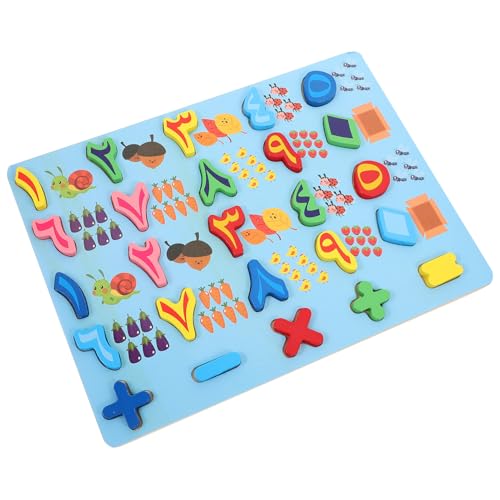 HANABASS 1 Satz Arabisches Buchstaben und Zahlenpuzzle für Kleinkinder Lernspielzeug Gedächtnis und Logischem Montessori Puzzle aus Robustem Blau von HANABASS