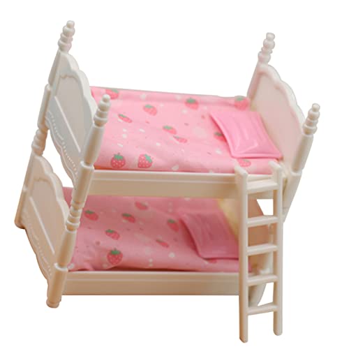 HANABASS 1 Satz Bett-up-Modell Mini Möbelmodelle Mini-Etagenbett Puppenmöbel Schlafzimmer Mini-Puppenhaus- Mini-Möbelmodell Puppenhaus Minibett Mini-Hausbett Stoff von HANABASS