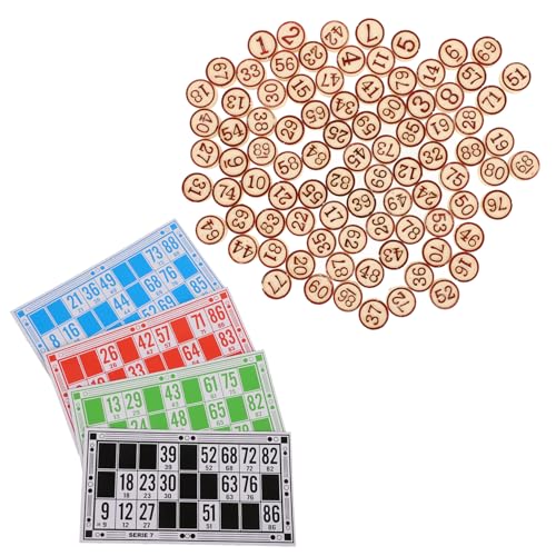 HANABASS 1 Satz Bingo -Brettspiel für groß Bingo-Brettspiel Schachspiel. Figurenschachspiel-Requisite lustiges Spiel Russisches Familientreffen-Bingospiel Papier rot von HANABASS