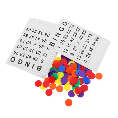 HANABASS 1 Satz Bingokarten Jetons Bingo-Chips für Spiele Chips Chips Zubehör für Bingospiele Party Gefälligkeiten Chips für Pokerspiele Spielkarten aus Papier Plastik HANABASS 1 Satz Bingokarten Jetons Bingo-Chips für Spiele Chips Chips Zubehör für Bingospiele Party Gefälligkeiten Chips für Pokerspiele Spielkarten aus Papier Plastik von HANABASS