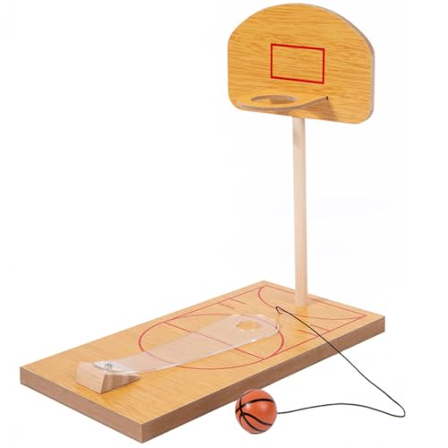HANABASS 1 Satz Desktop Basketballspiel für Mini Basketballkorb mit Holzspielzeug für Drinnen Fördert Konzentration und Geschicklichkeit für Kleine von HANABASS