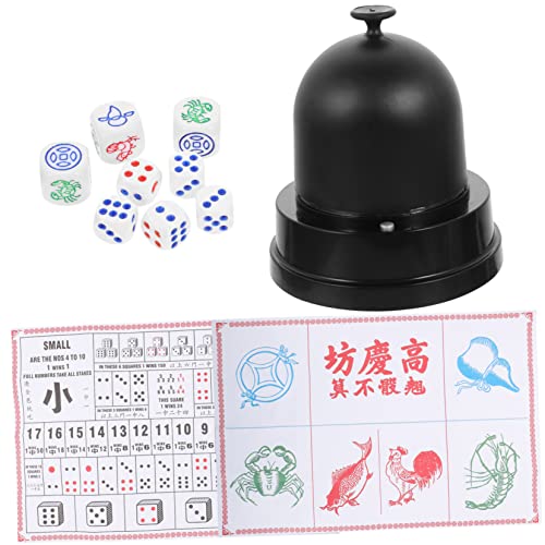 HANABASS 1 Satz Elektrischer Würfelbecher -Set Spiele Rollenspiel Gel zusammenklappbar Automatischer Würfelschüttler Würfeltisch Würfelspiel Würfelhalter Abs Black von HANABASS