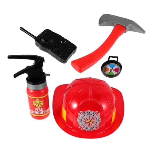 HANABASS 1 Satz Feuerwehrmann Rollenspiel Set für Teiliges Zubehör mit Realistischem Feuerlöscher und Feuerwehrhelm Kreatives Kostüm für Imaginative Rollenspiele und HANABASS 1 Satz Feuerwehrmann Rollenspiel Set für Teiliges Zubehör mit Realistischem Feuerlöscher und Feuerwehrhelm Kreatives Kostüm für Imaginative Rollenspiele und von HANABASS