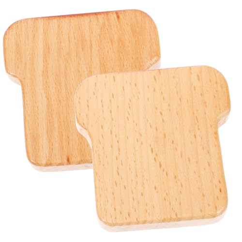 HANABASS 1 Satz Früherziehungsgeschenk Spielzeuge Dekoration Mini-Essen Mini-Toast Mini-lebensmittelverzierung Foto Requisiten Selber Machen Miniatur-szenenmodell DIY-Toast-Modelle Hölzern von HANABASS