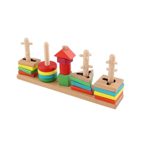 HANABASS 1 Satz Geometrische Formen Lernspielzeug aus Holz mit Bunten Blöcken für Montessori Bildungsspielzeug Farben Formen und Logischem HANABASS 1 Satz Geometrische Formen Lernspielzeug aus Holz mit Bunten Blöcken für Montessori Bildungsspielzeug Farben Formen und Logischem von HANABASS