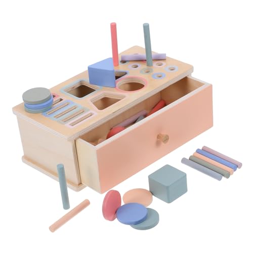 HANABASS 1 Satz Holzelemente Farbsortierbox für Kleinkinder Interaktives Lernspielzeug Feinmotorik und Logischem für Frühkindliche Entwicklung von HANABASS