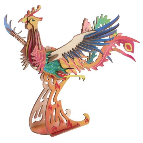 HANABASS 1 Satz Holzpuzzle Phoenix Chinesisches Design Selbstmontage für Fördert Kreativität und Räumliches Sicheres Holzmaterial Pädagogisches für Vorschulkinder von HANABASS
