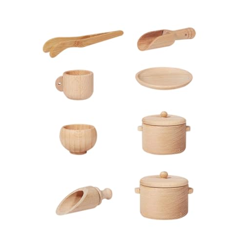 HANABASS 1 Satz Holzspielzeug Set Teiliges Kinderküchen Set aus Holz mit Geschirr und Essutensilien Fördert die Kreativität und Hand Augen Koordination für Rollenspiele zu HANABASS 1 Satz Holzspielzeug Set Teiliges Kinderküchen Set aus Holz mit Geschirr und Essutensilien Fördert die Kreativität und Hand Augen Koordination für Rollenspiele zu von HANABASS