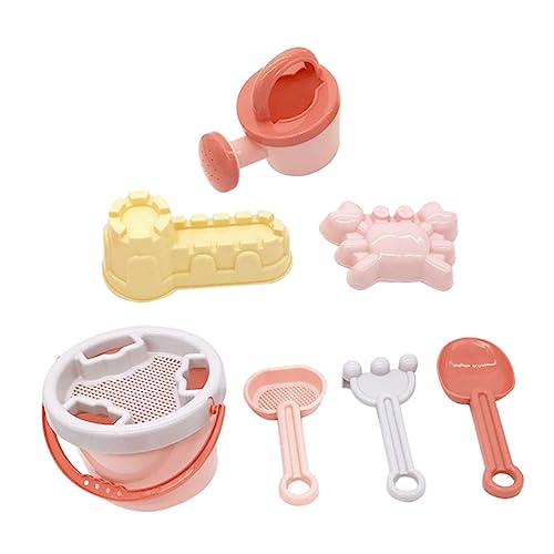 HANABASS 1 Satz Interaktives Strandspielzeug Set für Tragbarer Eimer mit Schaufel und Sandformen für Sommer Am Strand für Kleine Baumeister Rosa HANABASS 1 Satz Interaktives Strandspielzeug Set für Tragbarer Eimer mit Schaufel und Sandformen für Sommer Am Strand für Kleine Baumeister Rosa von HANABASS
