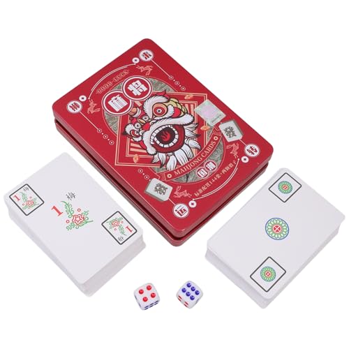 HANABASS Mahjong Karten für Reisen Tragbare Chinesische Mahjong Spielkarten 144 Stück Langlebig Leicht Praktisch für Zuhause und Unterwegs von HANABASS
