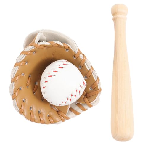 HANABASS 1 Satz Mini-Baseball Mini-sportbälle Zum Basteln Sportbälle Mini-sportspielzeug Rollenspielzubehör Mini- -Baseball Puppenhaus Zubehör Mini Mini-hausversorgung Hölzern von HANABASS